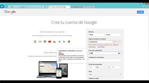 nueva cuenta gmail